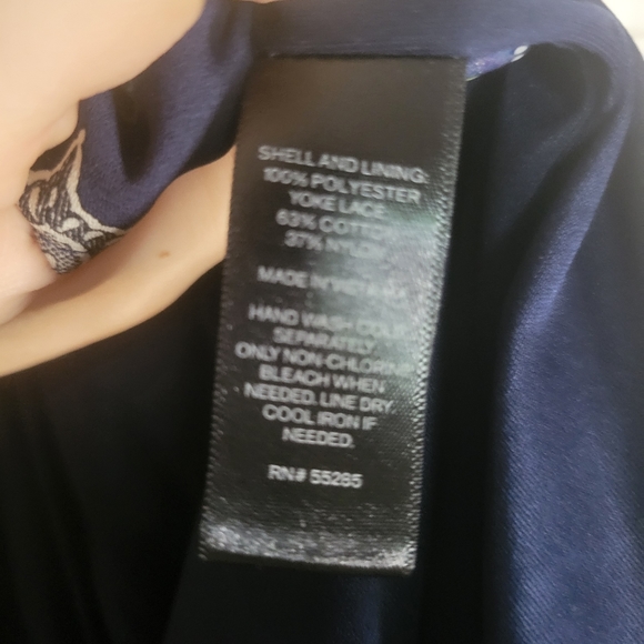 Express blue long sleeve pattern dress small - Picture 5 of 5